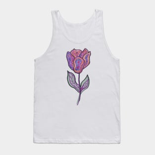 Colorful Tulip Flower Doodle Drawing Tank Top